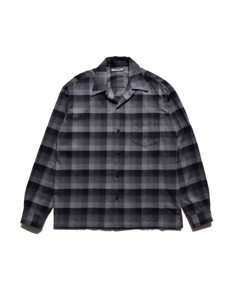 MINEDENIM - C.R Flow Ombre Check Open Collar L/S SH (BLT 