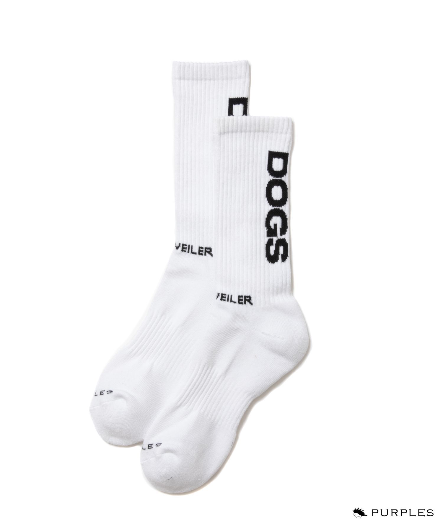 R9 PURPLE SOX (WHITE) / ×パープルズ コラボ ジャガードロゴ ソックス