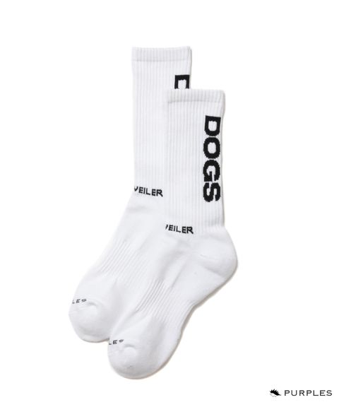 R9 PURPLE SOX (WHITE) / ×パープルズ コラボ ジャガードロゴ ソックス