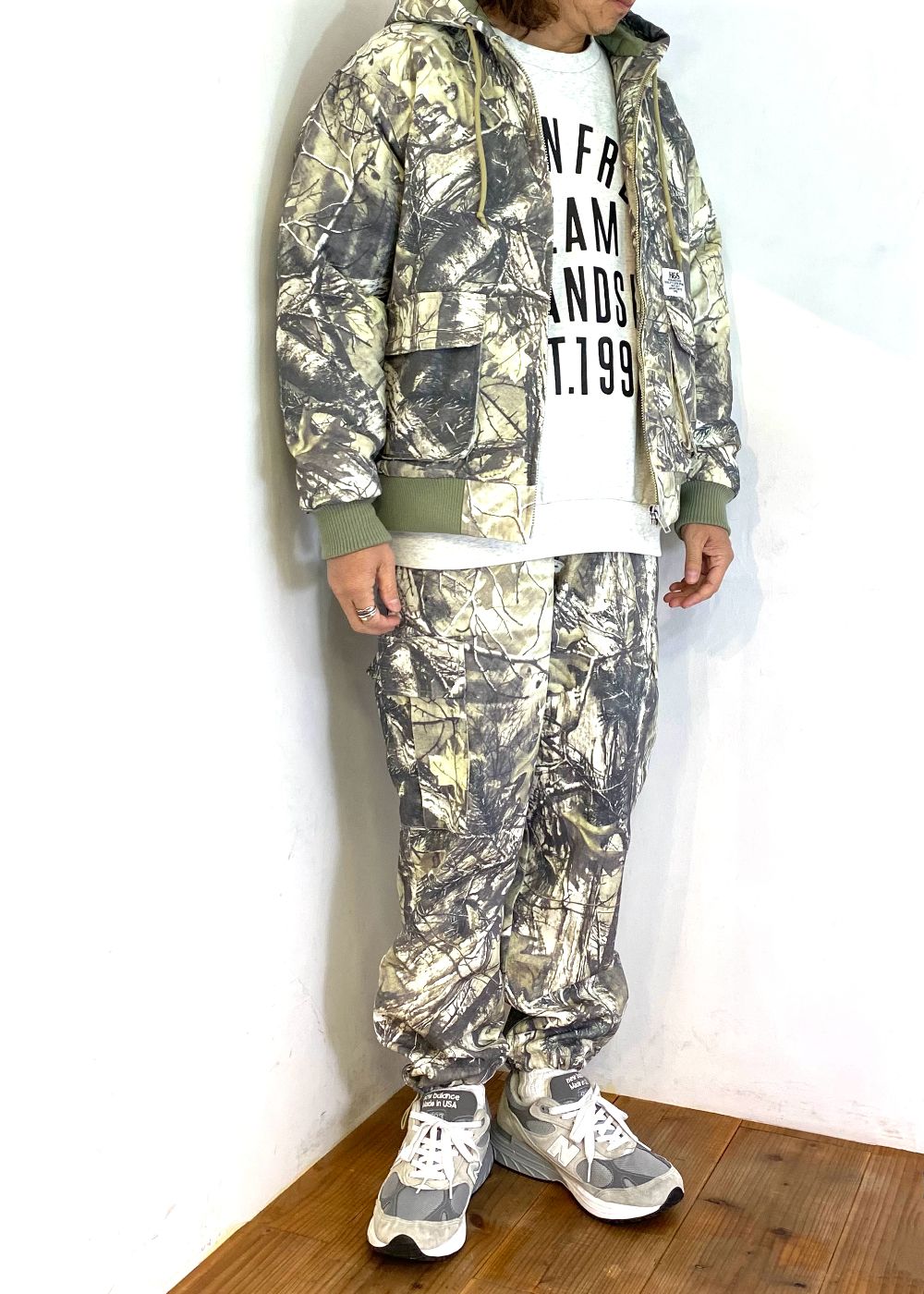 Camo Zip Hooded Jacket (BEIGE CAMO) / オリジナル カモフラージュ フード ジャケット / セットアップ可能