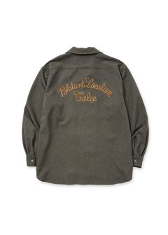"BLATANT LOCALISM" OPEN COLLAR ROUND L/S SH (CHARCOAL) / オープンカラー ウール シャツ