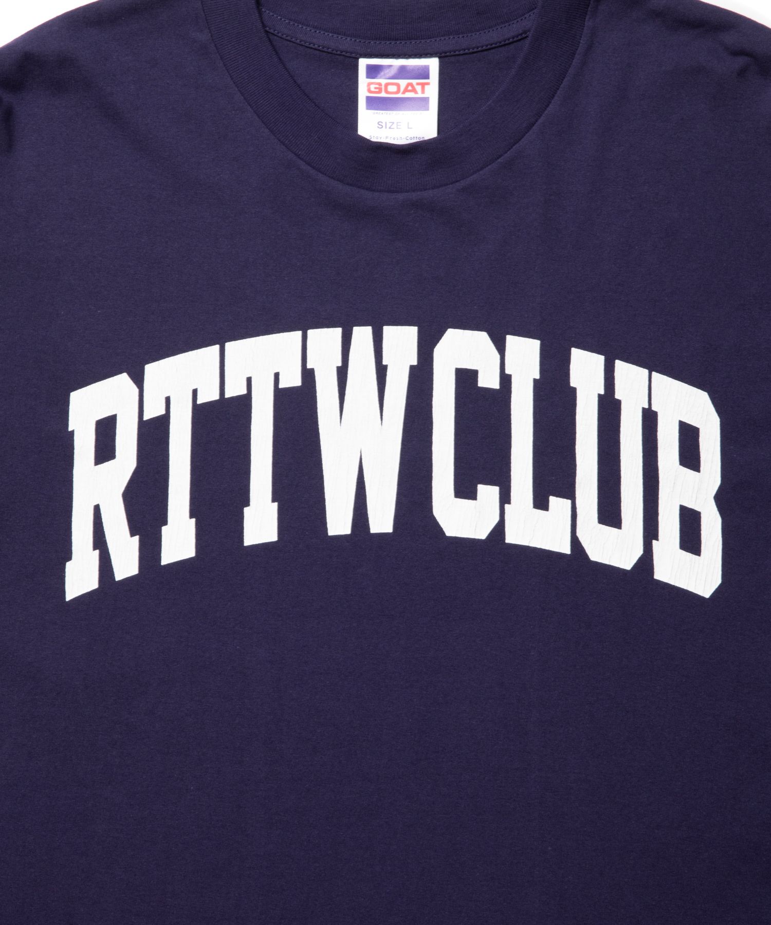 【ラスト1点】RTTW.C LS TEE (NAVY) / カレッジロゴ プリント Tシャツ