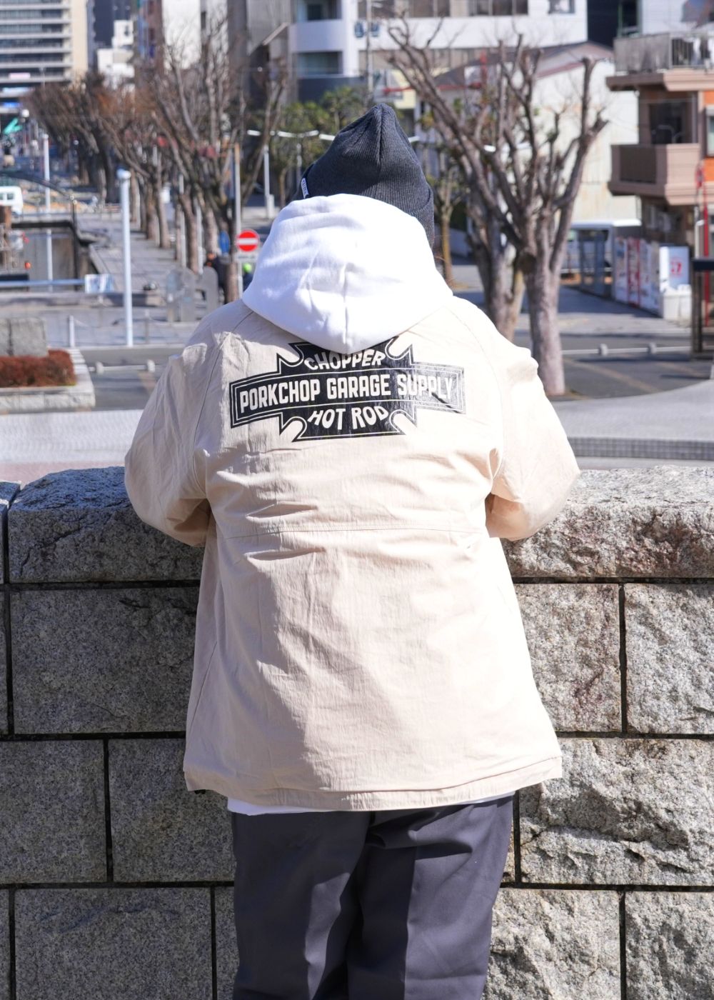 BAR&SHIELD TRACK JKT (CREAM) / バー&シールド ナイロン トラック ジャケット