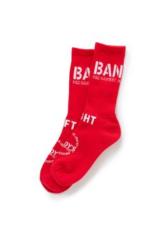 PILE SOCKS (RED) / ジャガードロゴソックス