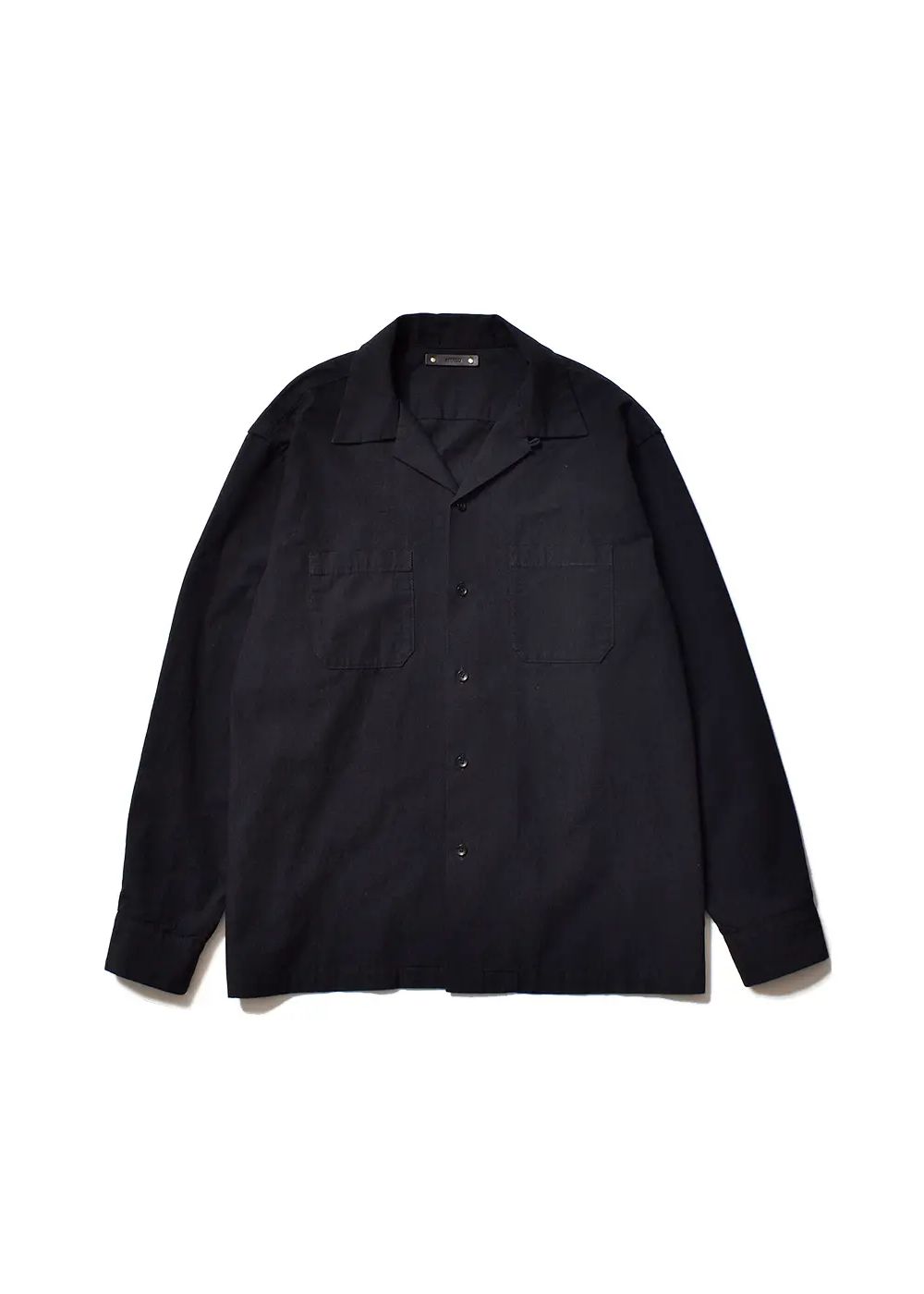 【ラスト1点】Chambray Open Collar L/S SH (BLK) / シャンブレー オープンカラーシャツ