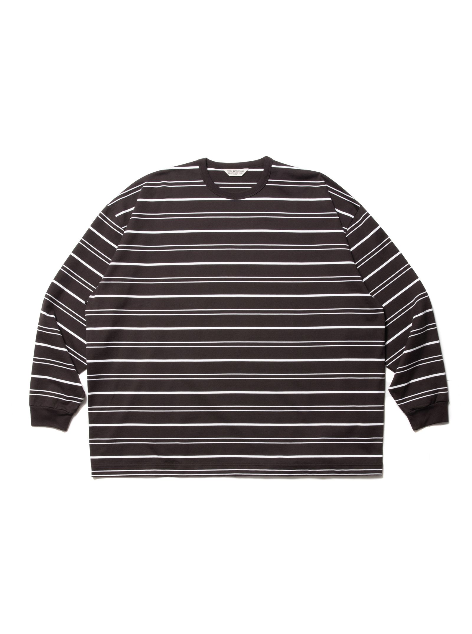 COOTIE PRODUCTIONS - Supima Border Oversized L/S Tee (BLACK