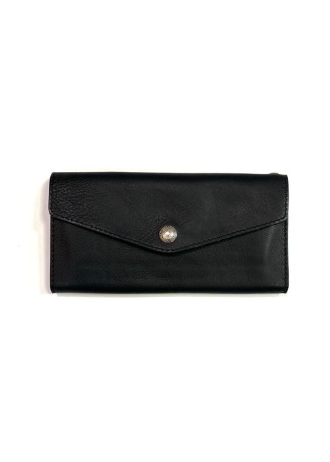 ANTIDOTE BUYERS CLUB - Trucker Long Wallet (BLACK GRAIN LEATHER  