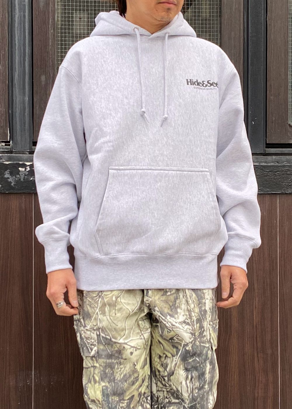 Logo Hooded Sweat Shirt-2 (LIGHT GRAY) / ロゴ スウェット パーカー