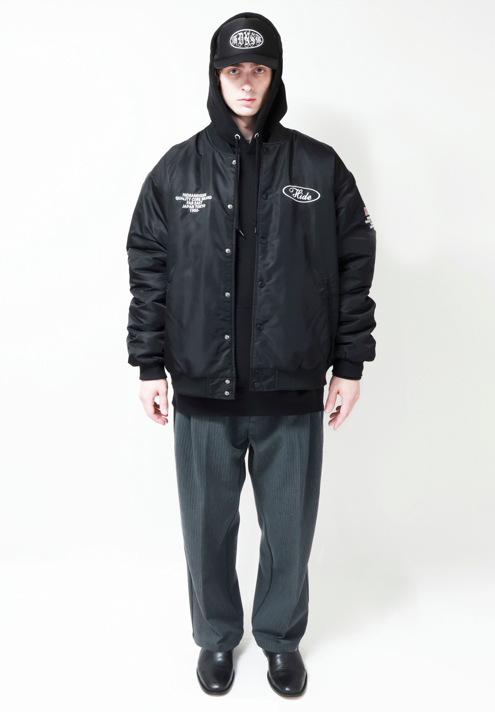 Stadium Jacket (BLACK) / オリジナル ナイロン スタジャン