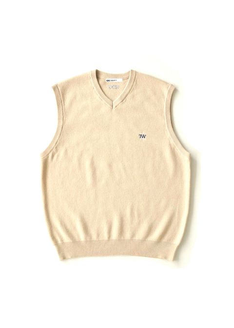 GDC×TW Cotton Knit Vest (BEIGE) / ×TW コラボ ニット ベスト