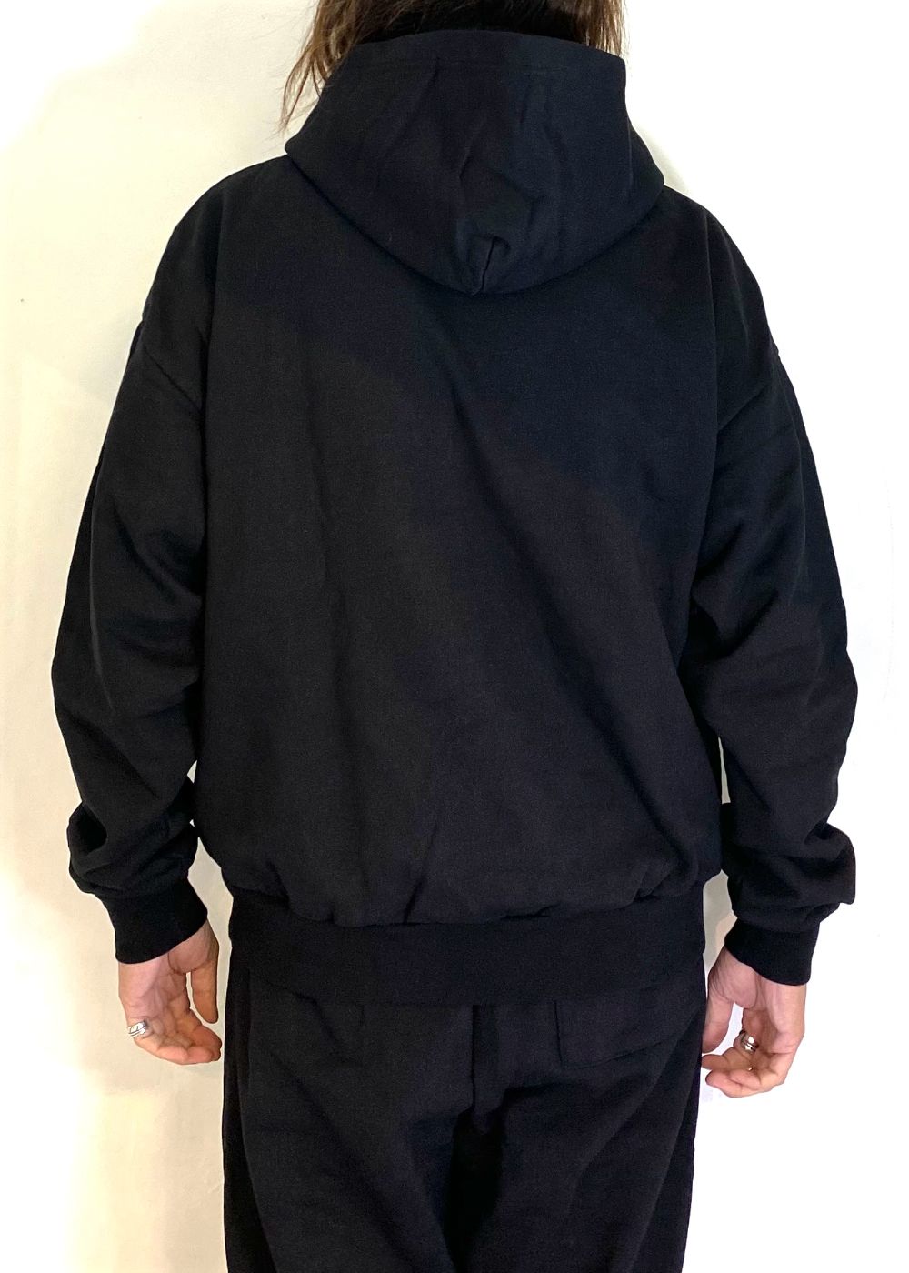 College Hooded Sweat Shirt (BLACK) / オリジナル セットアップスウェット パーカー / セットアップ可能