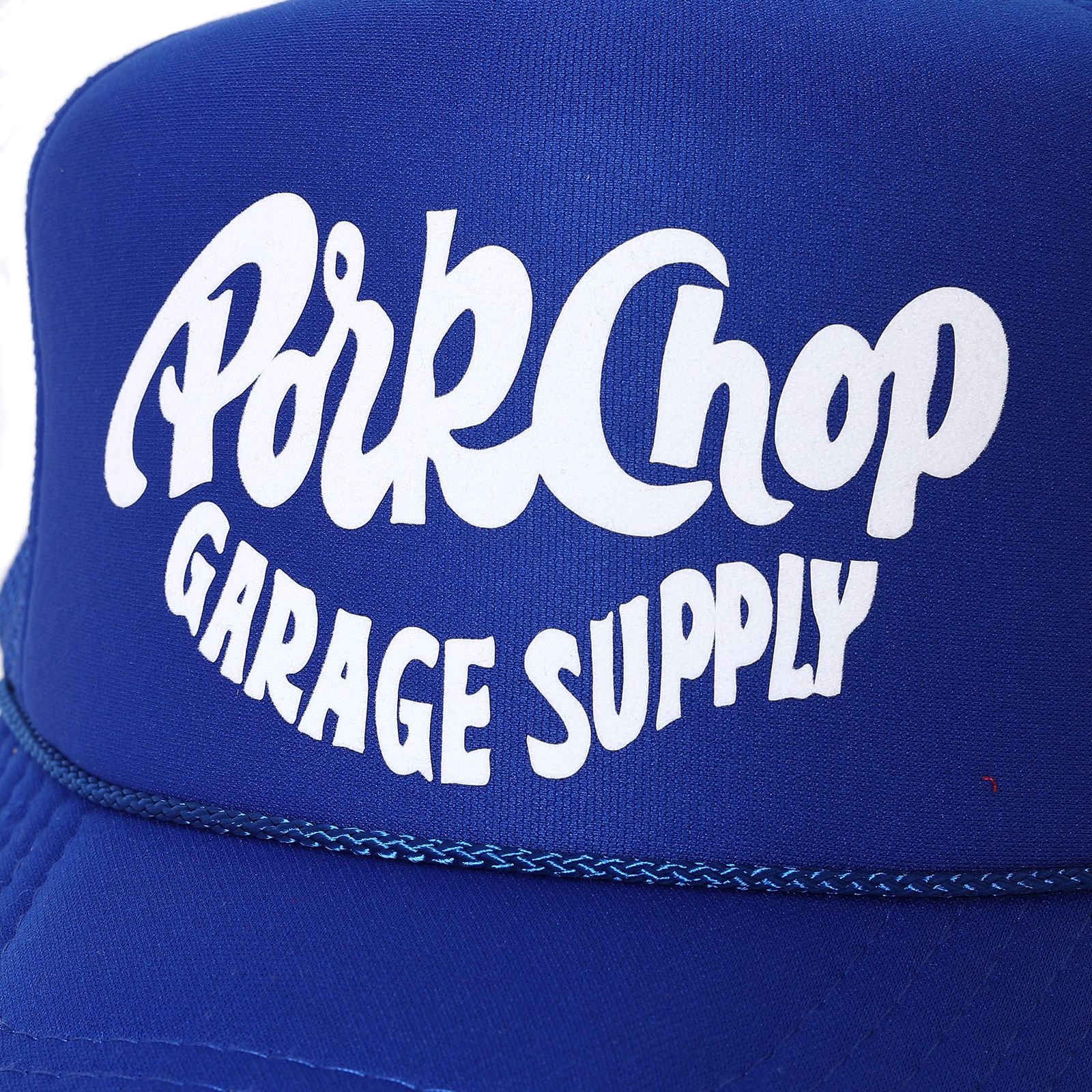 PORKY MESH CAP (BLUE) / ロゴ プリント メッシュキャップ