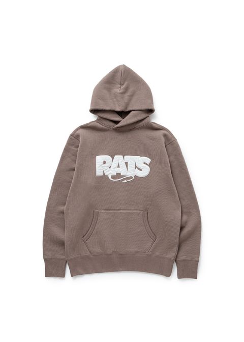【ラスト1点】BOX LOGO HOODIE (KHAKI) / ロゴ アップリケ スウェット パーカー