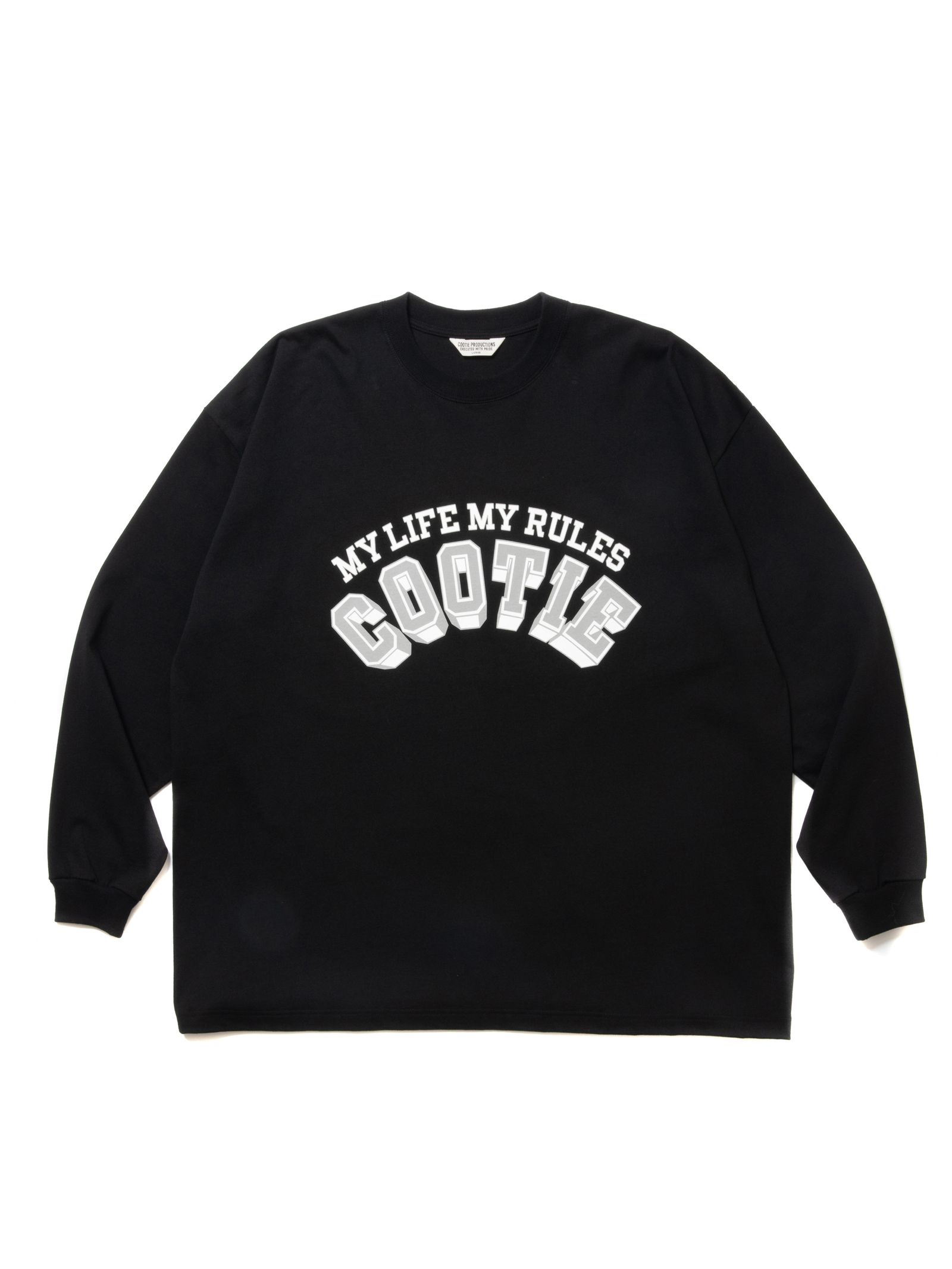 COOTIE PRODUCTIONS - Open End Yarn Print L/S Tee (WHITE) / ロゴ 