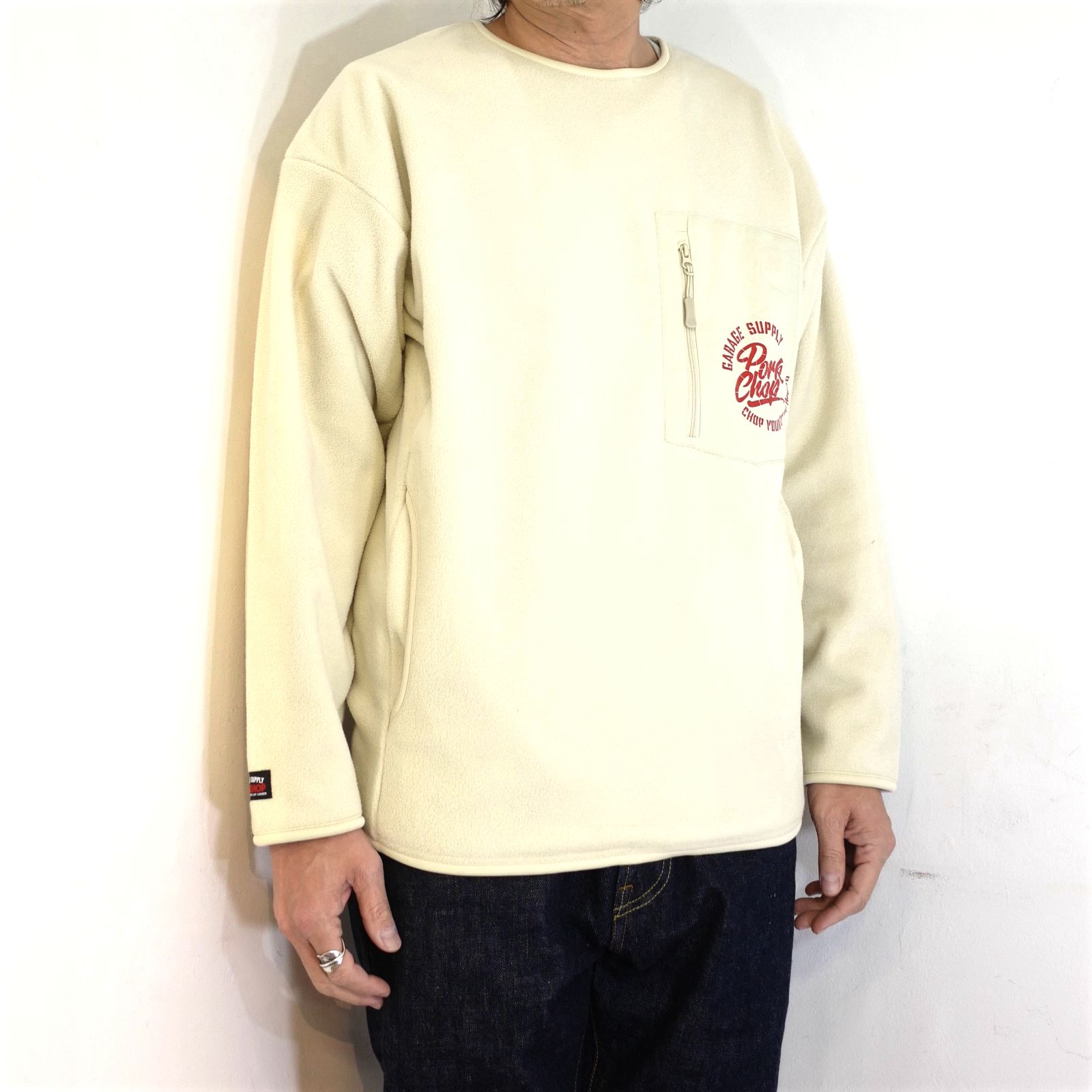 CS FLEECE SHIRT (NATURAL) / クルーネック フリース