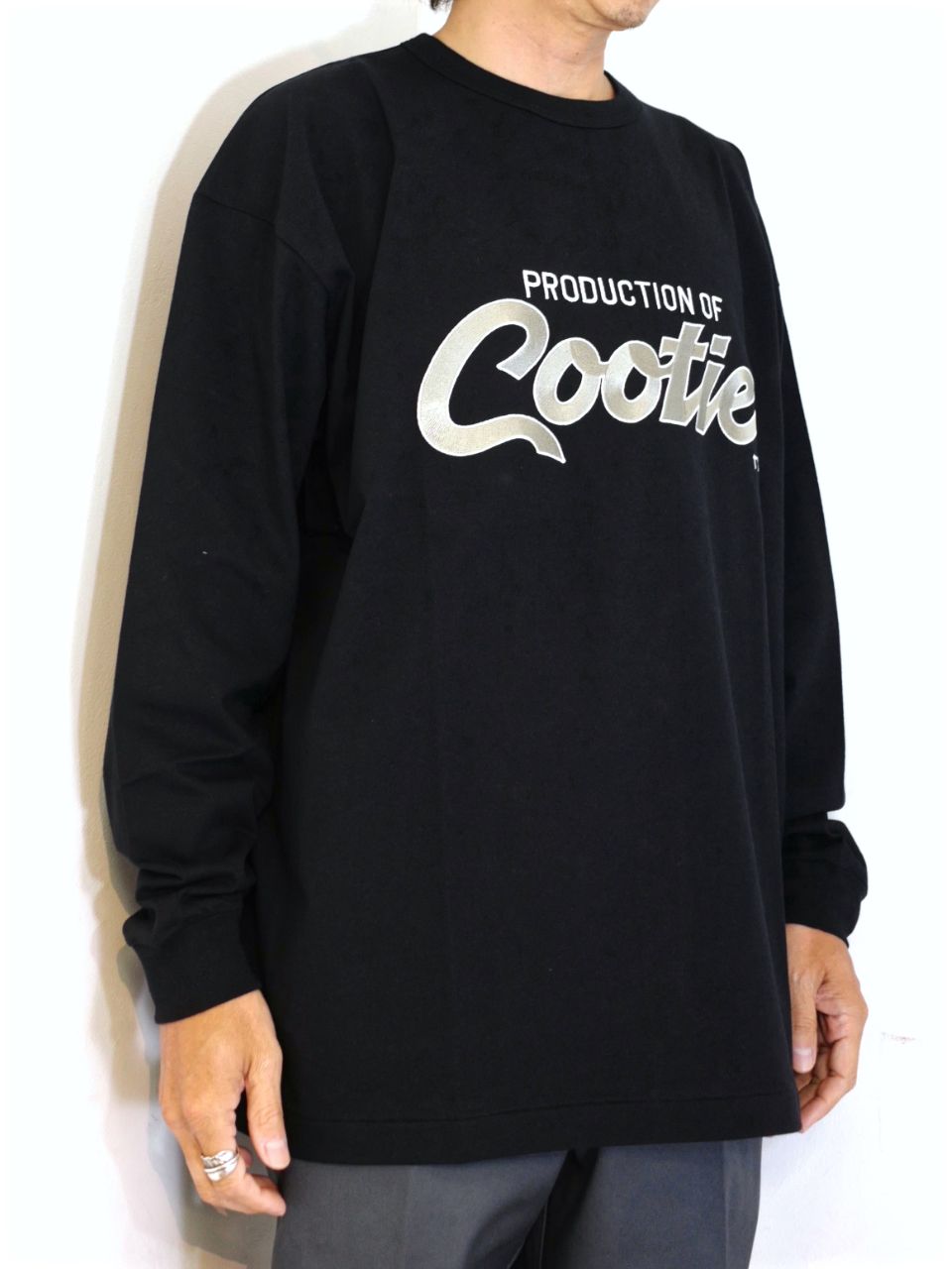 COOTIE PRODUCTIONS - Embroidery Oversized L/S Tee (PRODUCTION OF