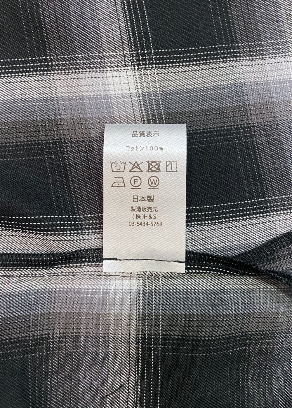 HIDE AND SEEK - Check L/S Shirt (BLACK) / オンブレチェック