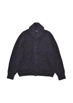Baby Alpaca Wool Shawl Collar Knit Cardigan (CGR) / アルパカ ウール ショールカラー ニット カーディガン