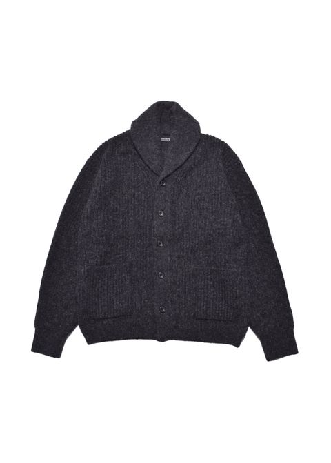Baby Alpaca Wool Shawl Collar Knit Cardigan (CGR) / アルパカ ウール ショールカラー ニット カーディガン
