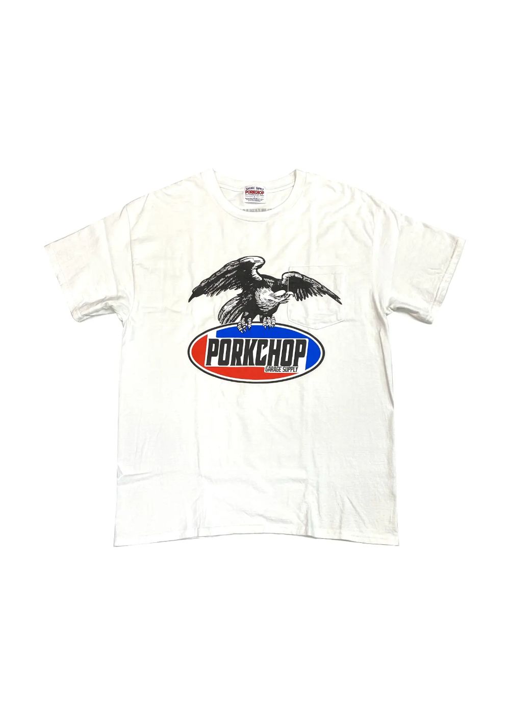 【ラスト1点】EAGLE LOGO POCKET TEE (WHITE) / ロゴ プリント ポケットTシャツ