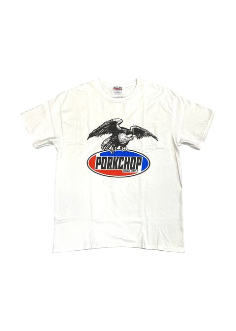 【ラスト1点】EAGLE LOGO POCKET TEE (WHITE) / ロゴ プリント ポケットTシャツ