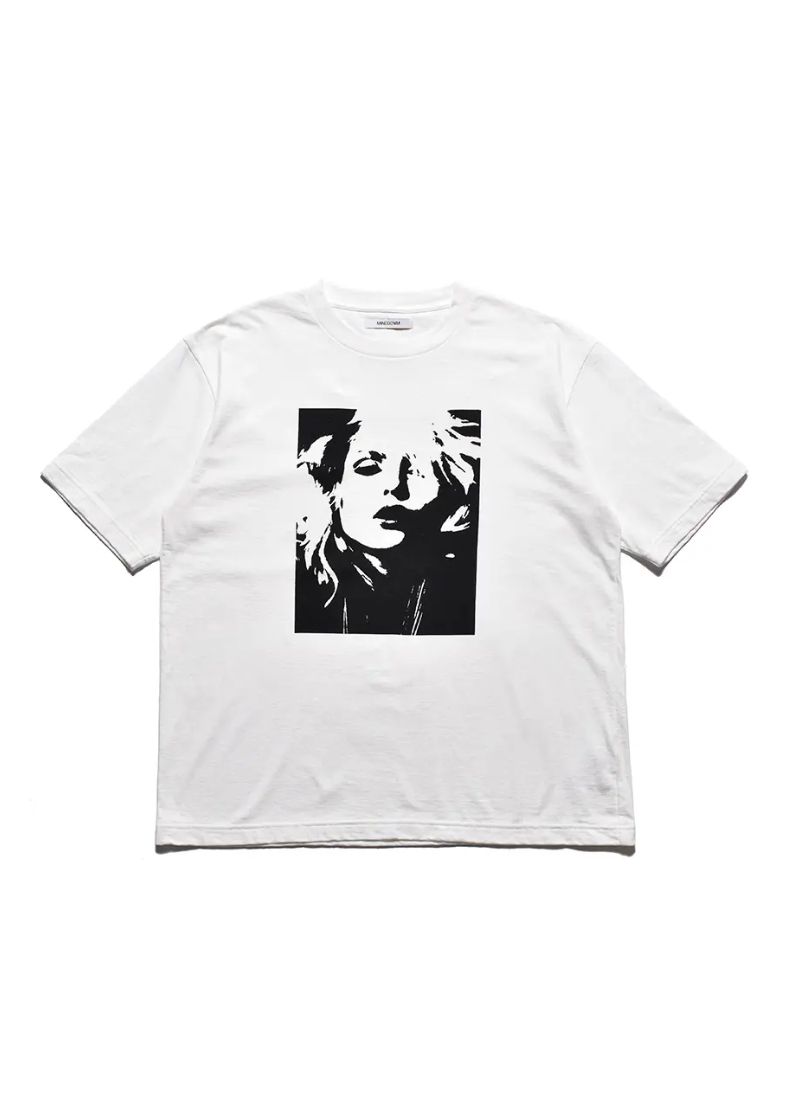 Monochrome Two tone Face Crewneck T-SH  (WHT) / オリジナル プリント Tシャツ