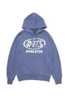 ATHLETIC PARKA (NAVY) / ロゴ プリント ピグメント スウェット パーカー