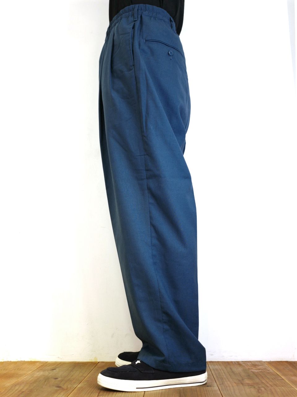 COOTIE PRODUCTIONS - T/W 2 TUCK EASY PANTS (BLACK) / ポリウール