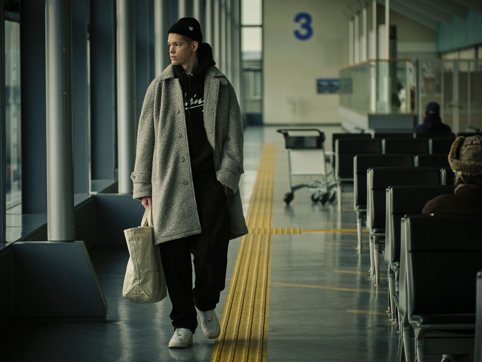WOOL BALMACAAN COAT "Balmacaan" (GRAY) / ウール バルマカーン コート