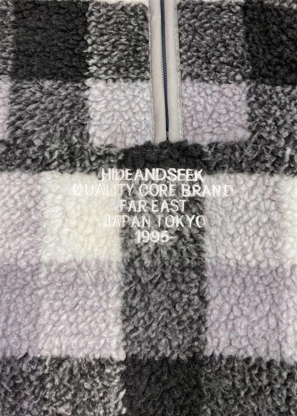 HIDE AND SEEK - BOA HALF ZIP JACKET (CHECK) / ボアフリース HIDE AND SEEK - BOA HALF ZIP JACKET (CHECK) / ボアフリース