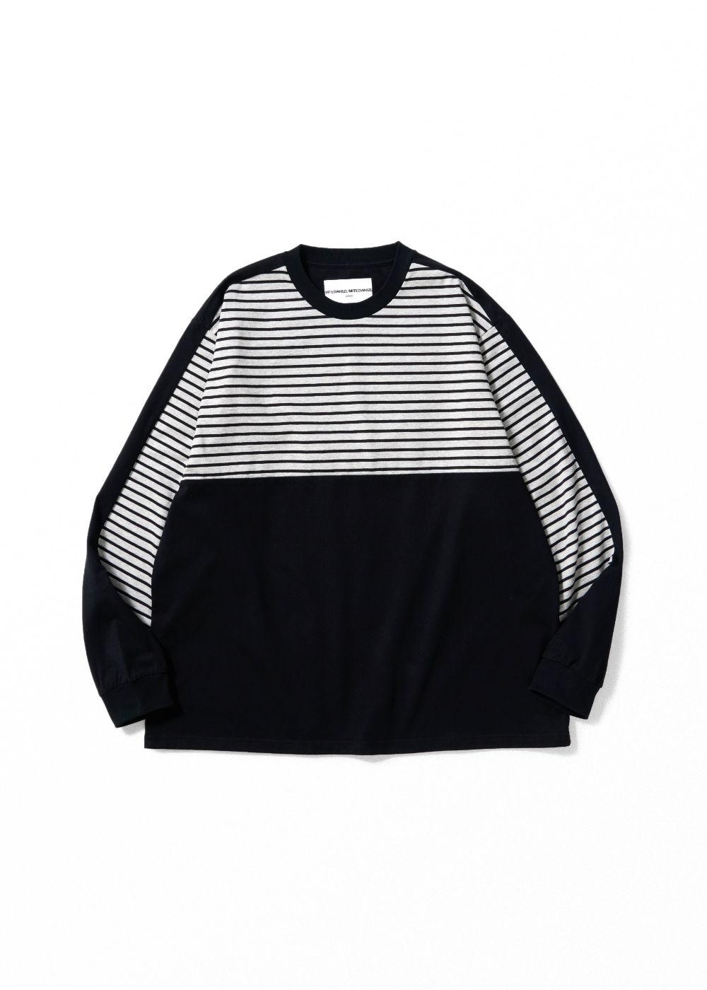 BORDER L/S TEE (BLACK) / 切り替え ボーダー カットソー