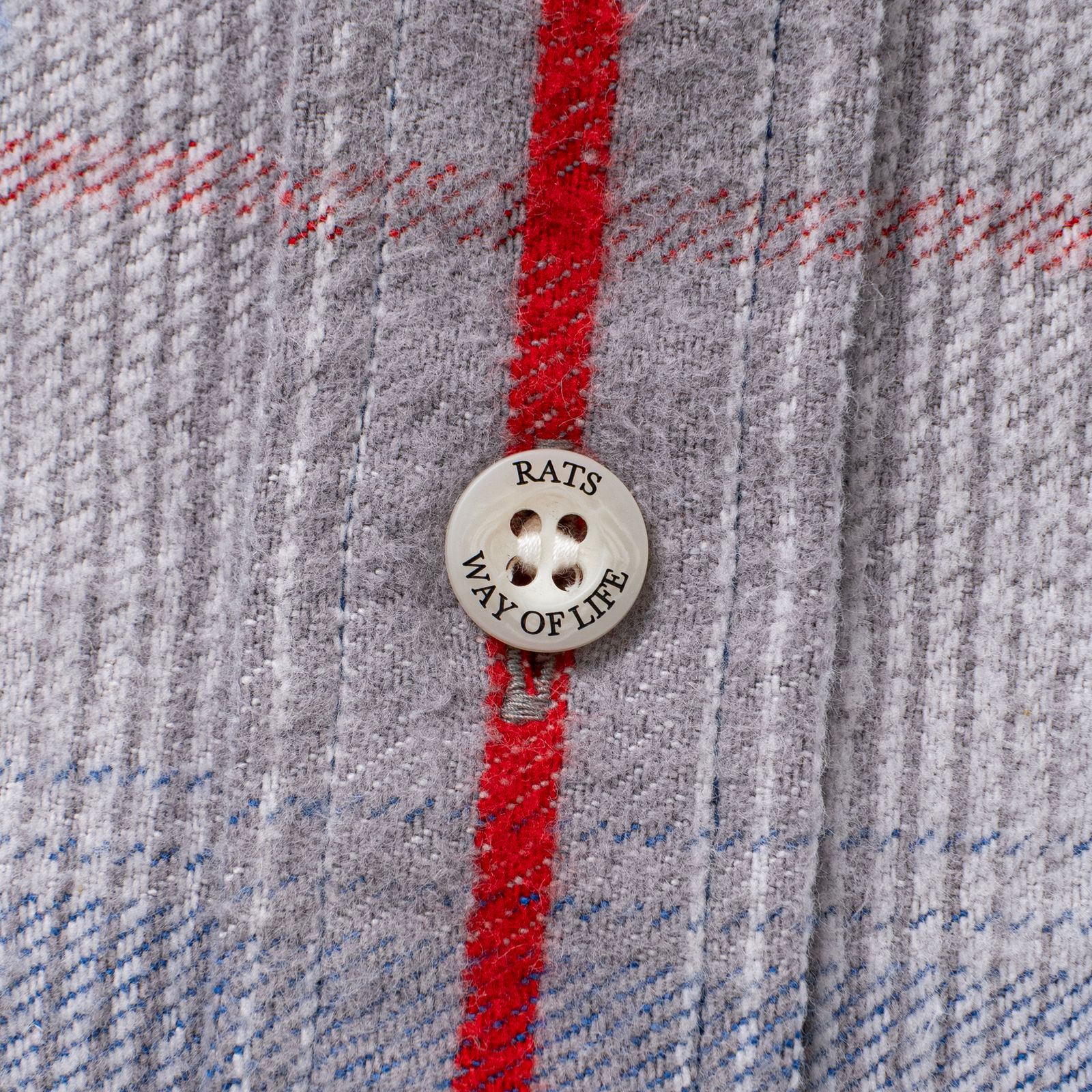 COTTON FLANNEL CHECK SHIRT (GRAY×BLUE CHECK) / チェック コットン ネルシャツ