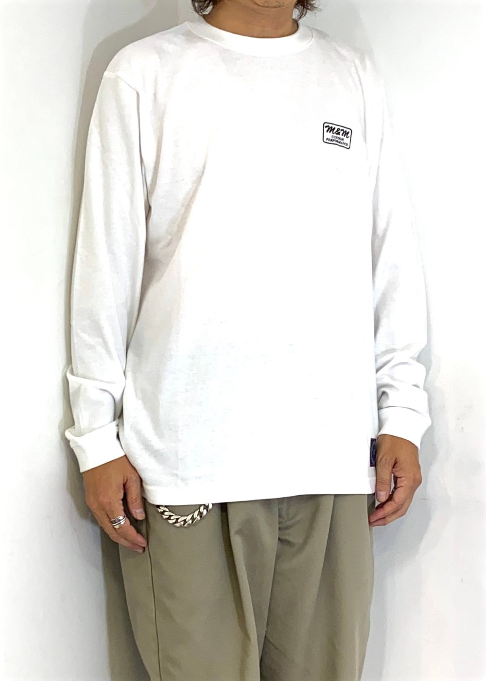【ラスト1点】Print L/S Tee (WHITE) / プリント ロンT