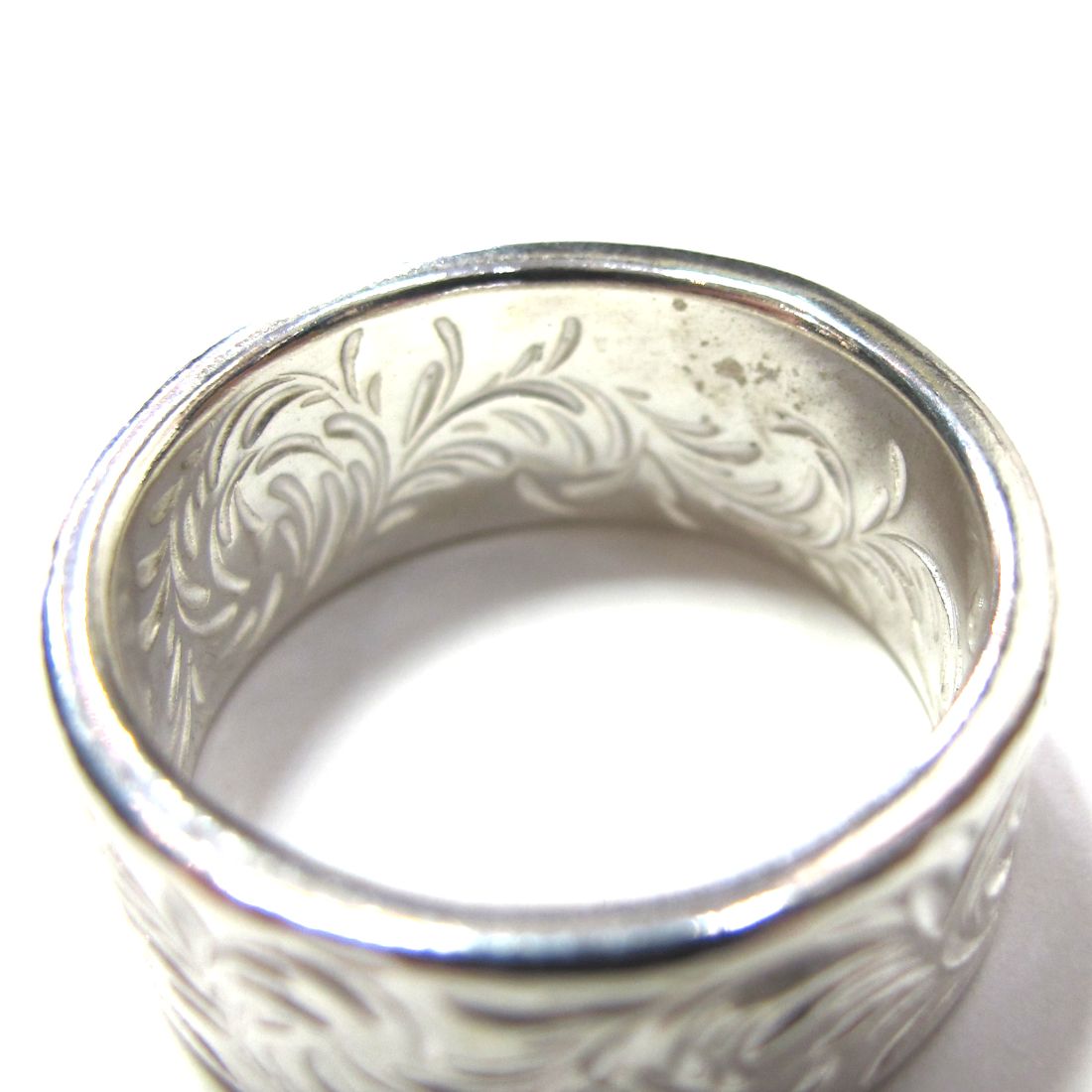 KARAKUSA Ring with Gold Point L (SILVER) / 24金Lポイント唐草リング(大)
