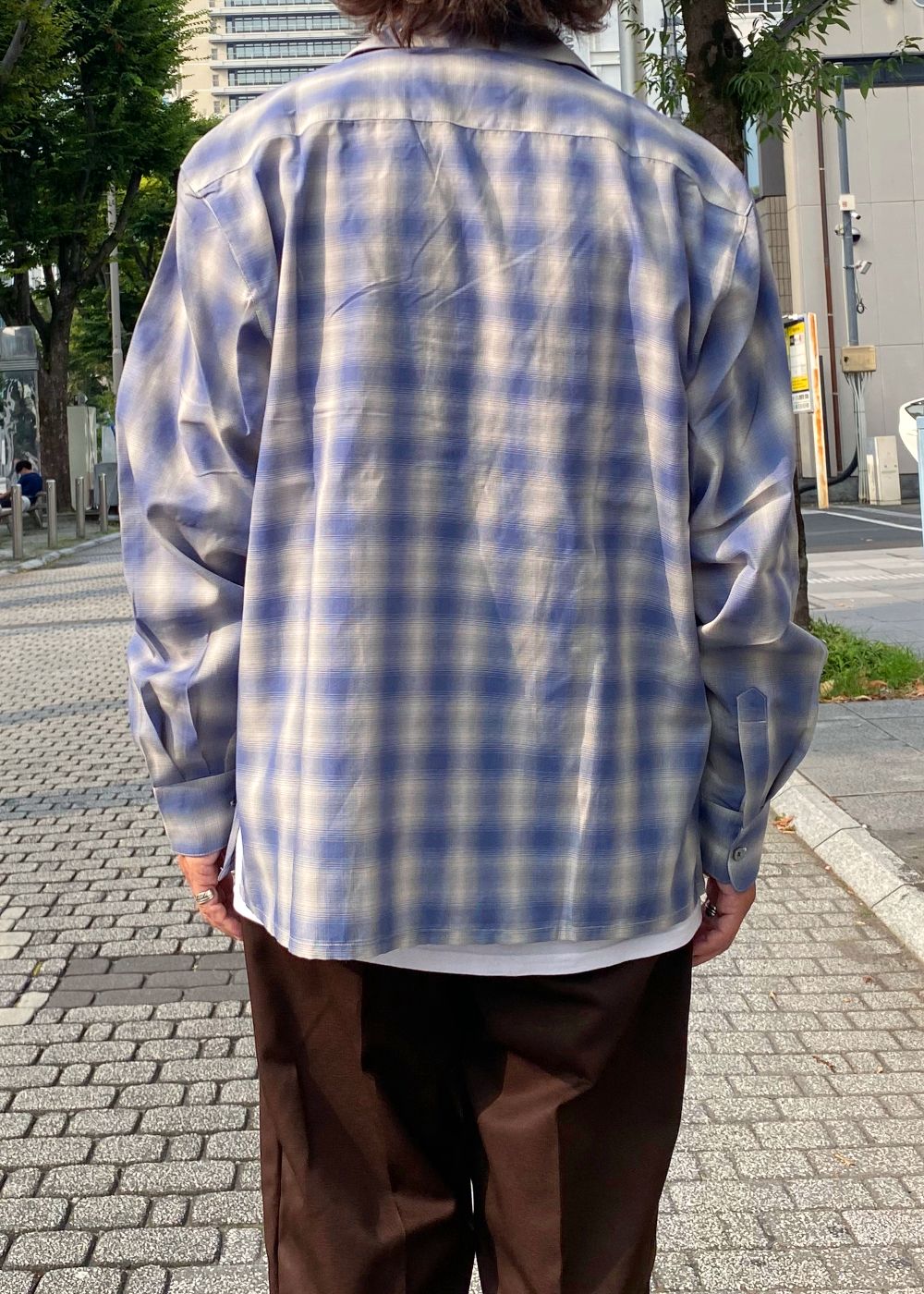 Ombre Check L/S Shirt (BLUE) / オンブレ チェック シャツ