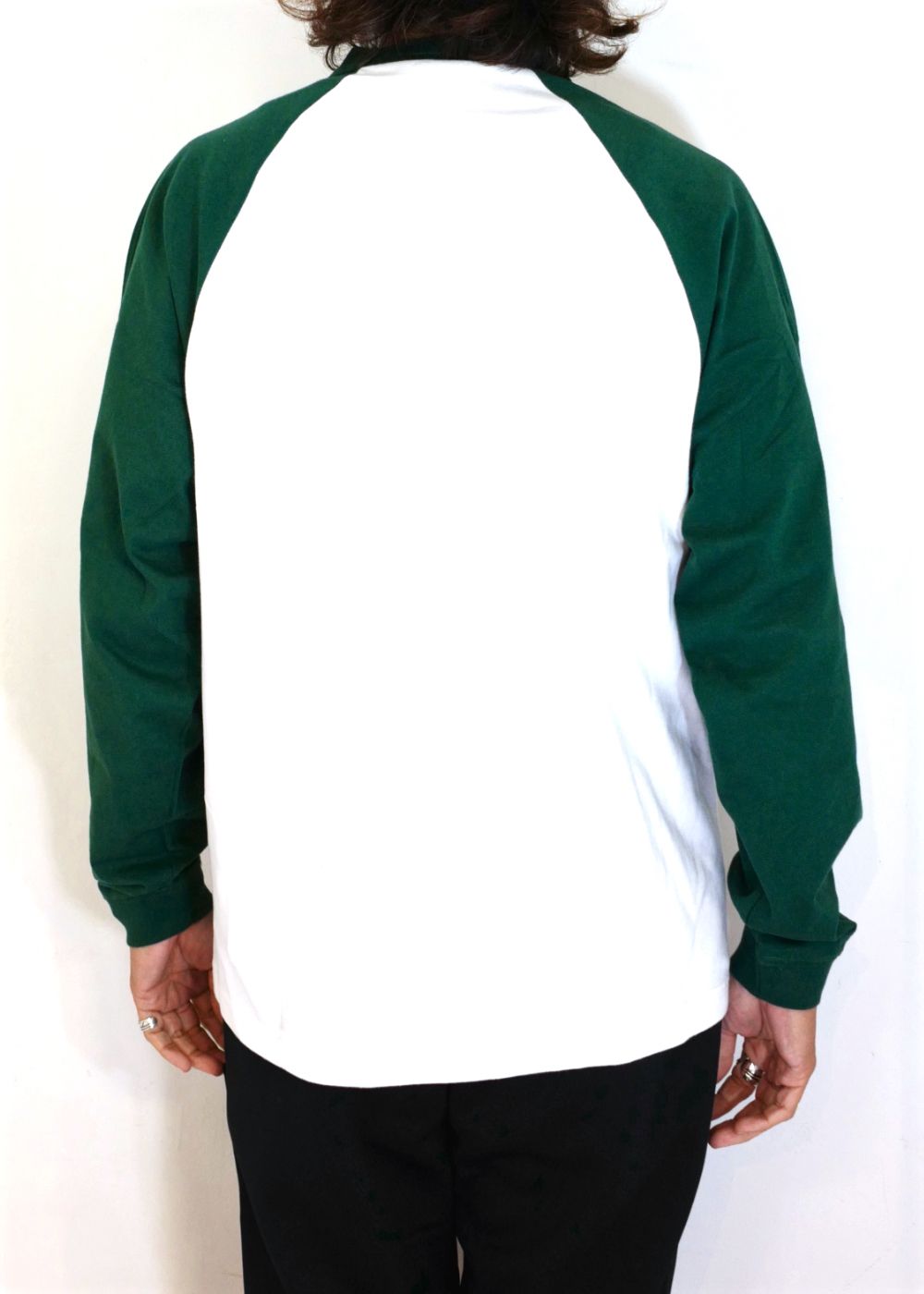 DUSTYCHAMP × DamianFulton RAGLAN L/S TEE (GREEN) / ダスティーチャンプ × ダミアンフルトン コラボ ロングスリーブ Tシャツ