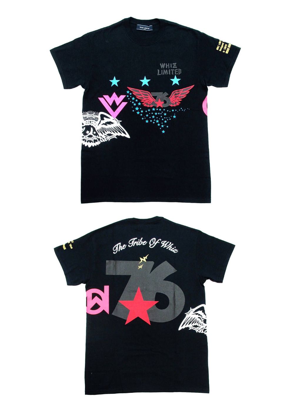 MULTI 76 T SHIRTS (BLACK) / マルチプリント76T - M