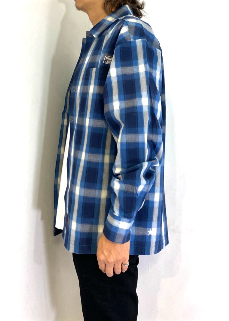L/S CHECK SHIRT (NAVY×OFF WHITE) / チェック L/S シャツ