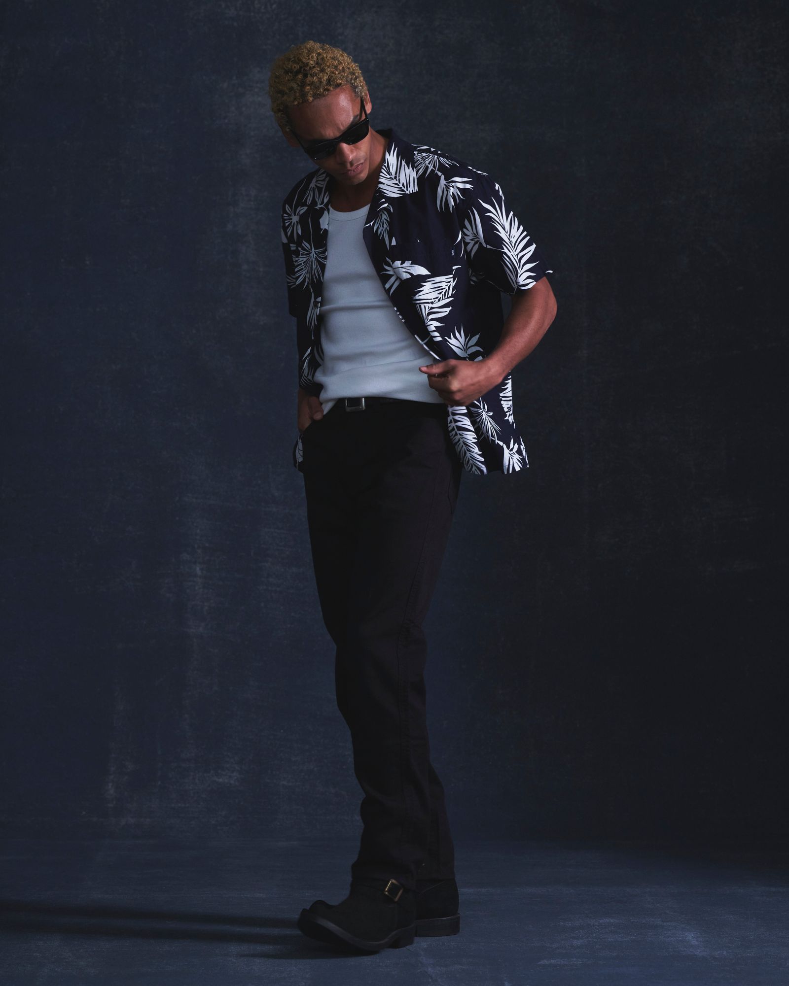 ALOHA S/S SHIRT (NAVY) / アロハ シャツ