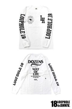 LOOPHOLE 18th ANNIVERSARY L/S TEE (WHITE) / ループホール18周年記念 L/S T