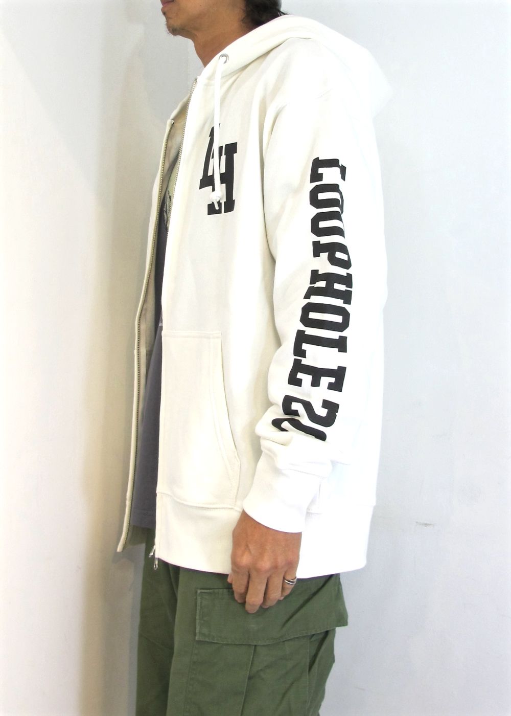 RATS - LOOPHOLE 20th ANNIVERSARY SWEAT ZIP HOODIE (WHITE