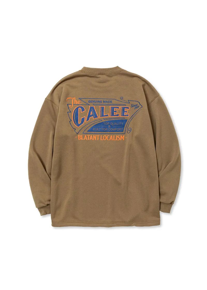 【ラスト1点】AEROKNOT OLD SIGN BOARD L/S SW TEE ＜NATURALLY PAINT DESIGN＞ (OLIVE) / ×ナチュラリーペイント コラボ スウェット