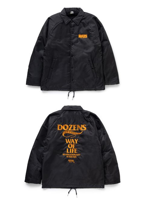 BOA COACH JKT "RATS WAY OF LIFE" (BLACK×MARIGOLD) / ロゴ刺繍 ボアコーチジャケット