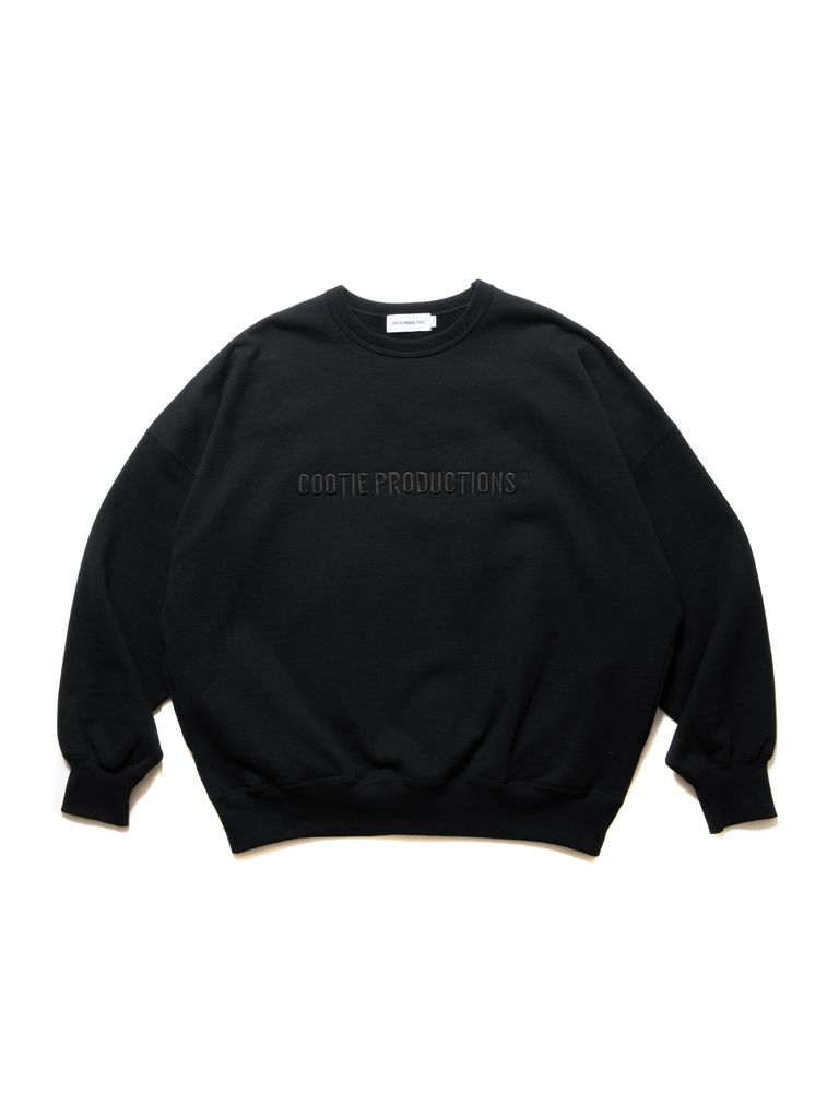 COOTIE PRODUCTIONS - Open End Yarn Sweat Crew (Embroidery) (BLACK 