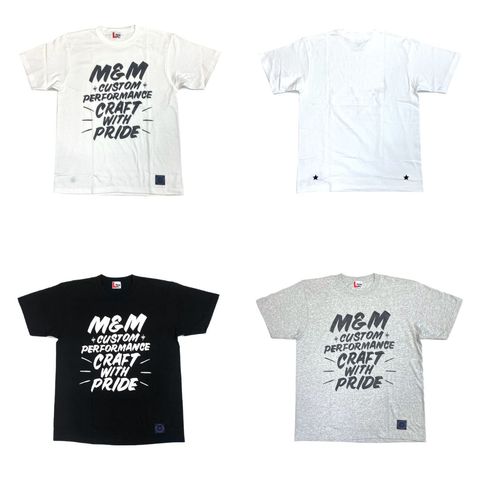 M&M 新作販売告知 / フロントに大きく入ったグラフィックが特徴の半袖Tシャツ。