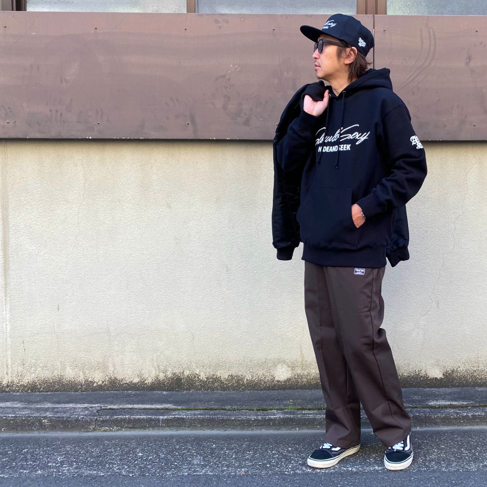 【ラスト1点】× ASIAN STAR SLOW&SEXY Hooded Sweat Shirt (BLACK/WHITE) / エイジアンスター コラボ スウェット パーカー