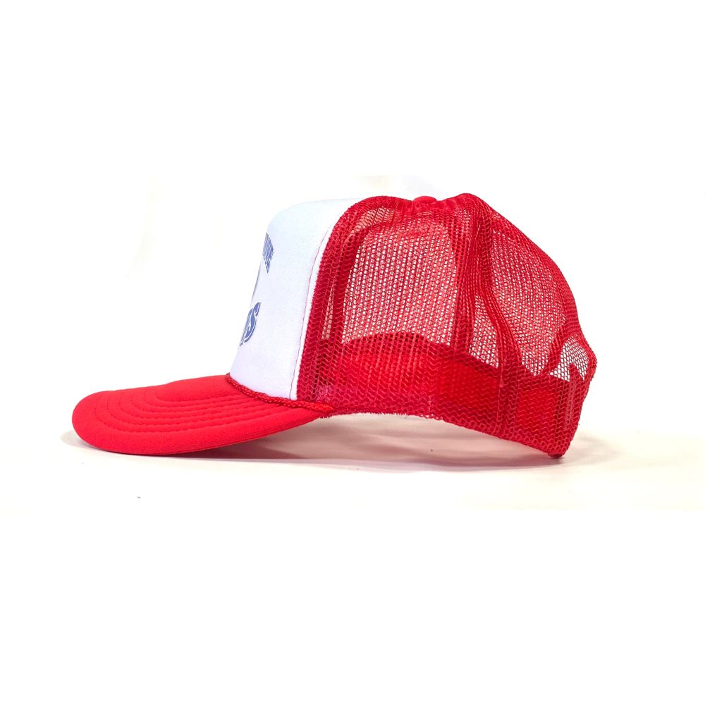 PORKCHOP - BAD TOYS CAP (RED×WHITE) / プリント メッシュキャップ