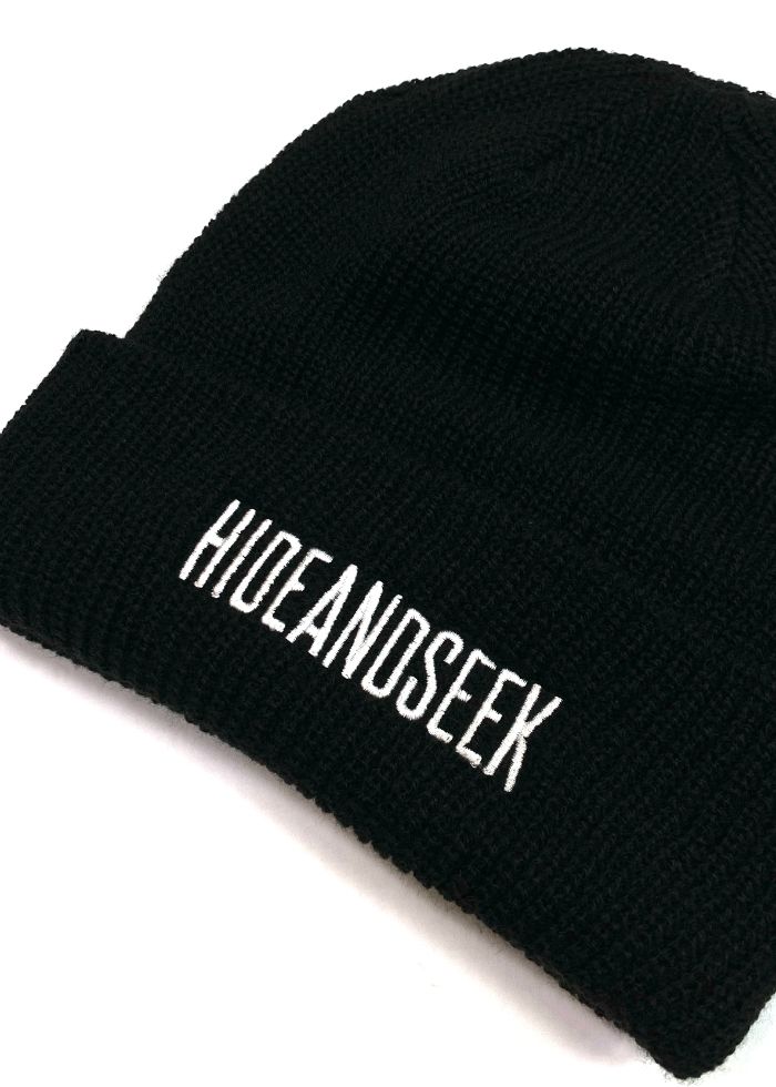 H&S Knit CAP (BLACK) / ロゴ刺繍 ニットキャップ