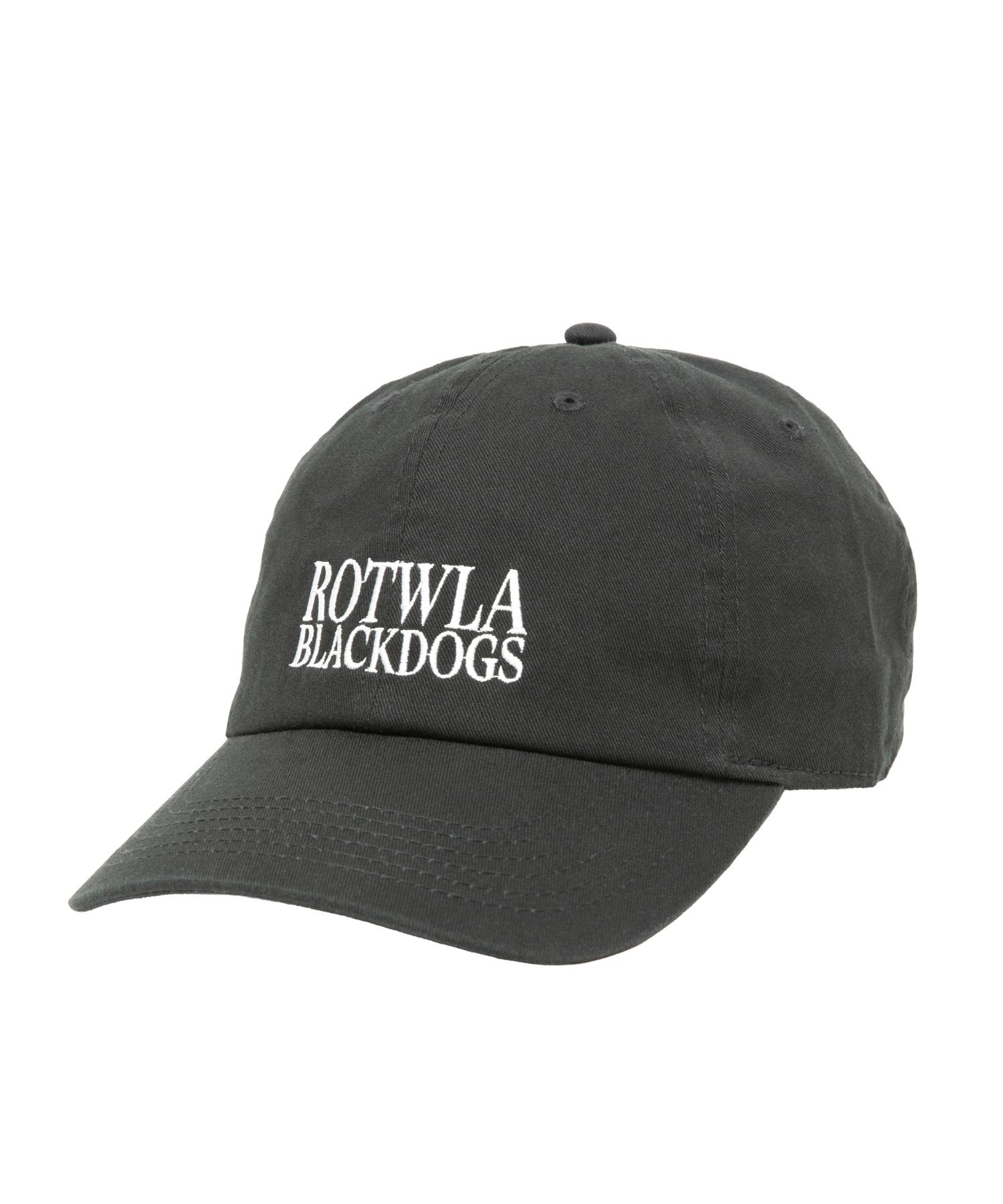 ROTWLA CAP (BLACK) / ロゴ刺繍 ダッド キャップ。