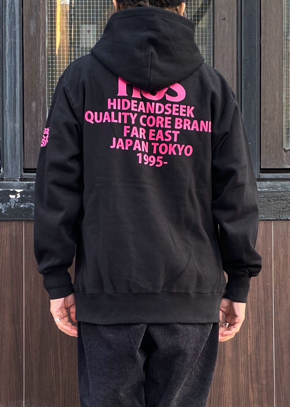 × ASIAN STAR SLOW&SEXY Hooded Sweat Shirt (BLACK/PINK) / エイジアンスター コラボ スウェット パーカー